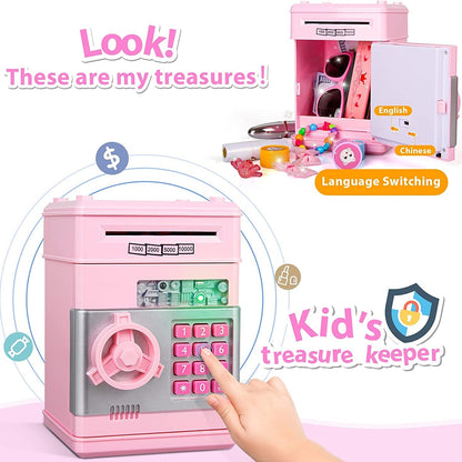 Piggy Bank Cash Coin Can ATM Bank Electronic Coin Money Bank For Kids--Hot Gift Halloween Christmas Gift
