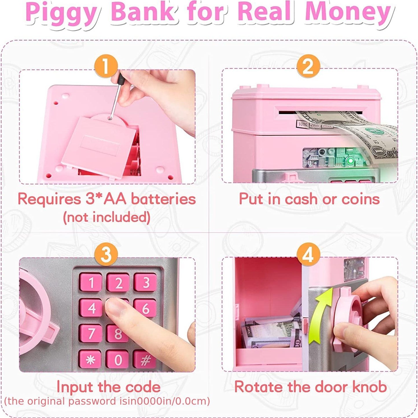 Piggy Bank Cash Coin Can ATM Bank Electronic Coin Money Bank For Kids--Hot Gift Halloween Christmas Gift
