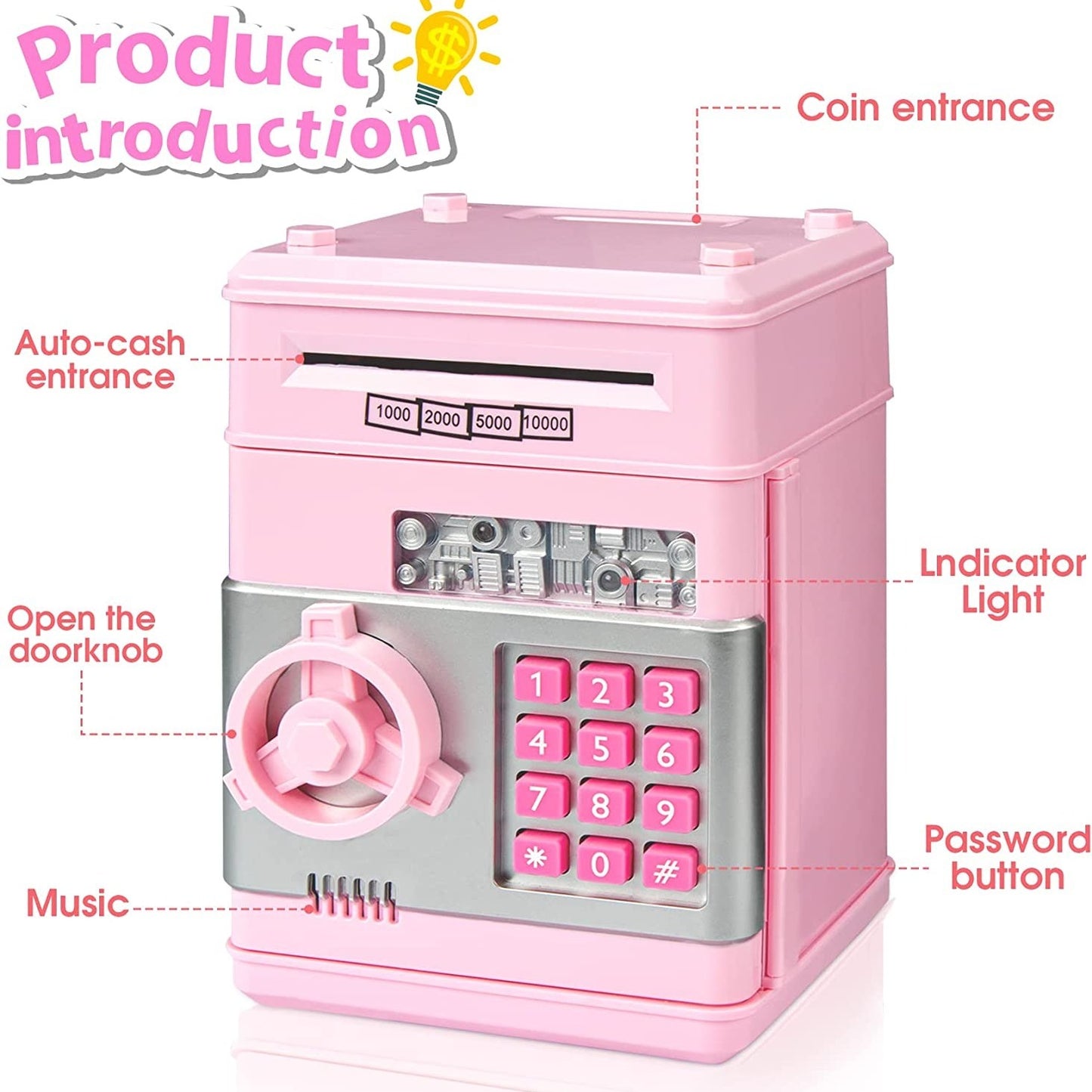 Piggy Bank Cash Coin Can ATM Bank Electronic Coin Money Bank For Kids--Hot Gift Halloween Christmas Gift